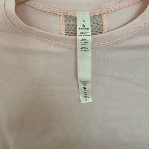 Lululemon Pink 3/4 Sleeve Cropped Shirt - Picture 2 of 4